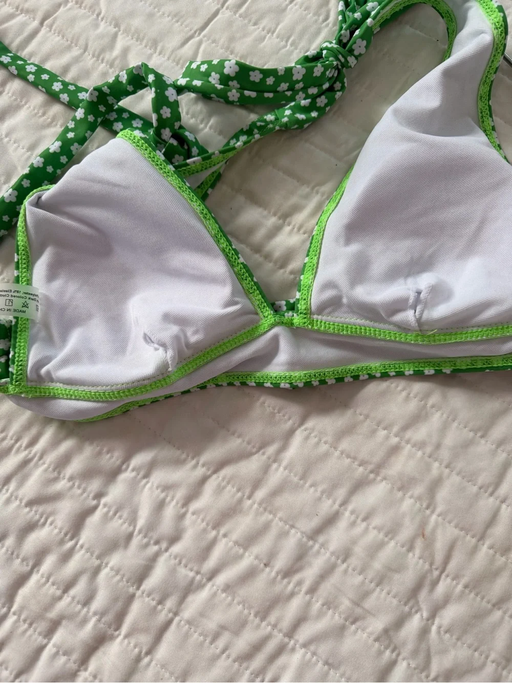 Green Floral Bikini Set with Matching Sarong